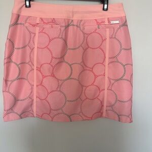 Pink Patterned Stretch Skirt